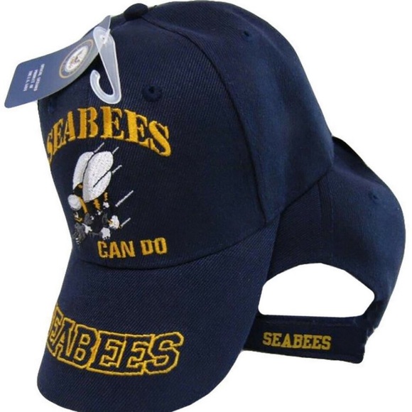 Seabees U.S. Navy USN "Can Do" Navy Blue Embroider - Picture 2 of 6